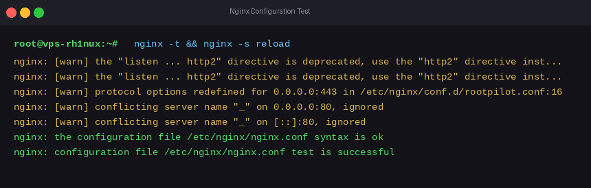 Nginx configuration test