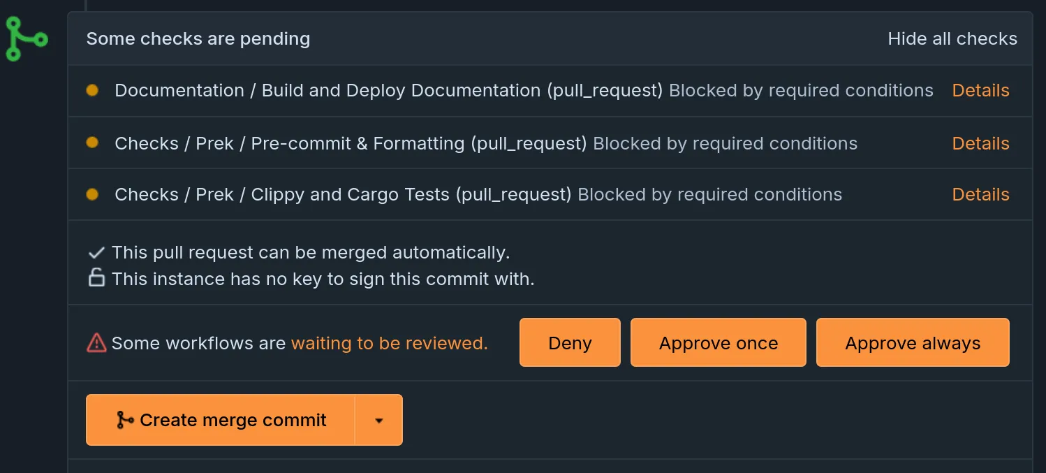 Forgejo Actions — validation manuelle des workflows CI/CD