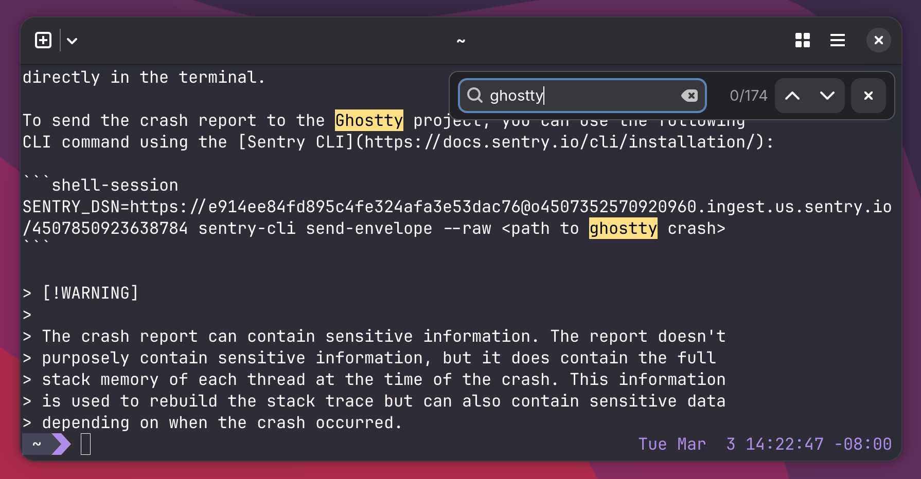 Ghostty 1.3 — recherche dans le terminal sur Linux GTK